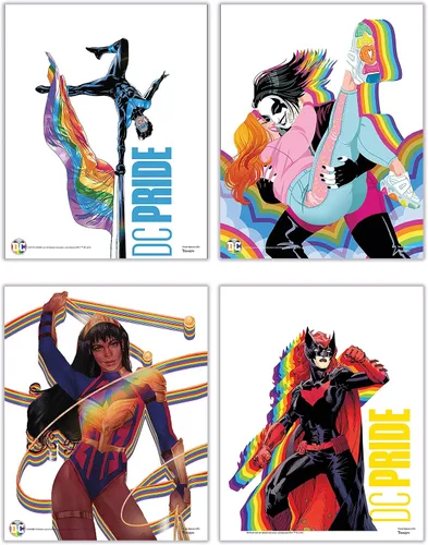 Miniatura 7 de TRENDYPRINT DC Comics – Liga de la Justicia – Alex Ross Art – Mujer Maravilla – Linterna Verde – Superman – Batman – Juego de cuatro arte de pared