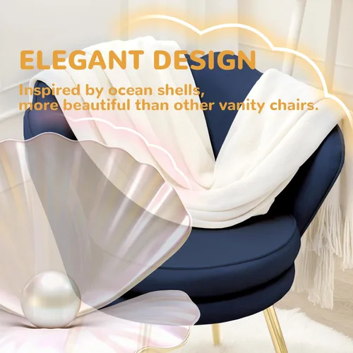 Miniatura 5 de Czlolo Juego de 2 sillas decorativas, sillas de tocador de terciopelo con respaldo, silla decorativa pequeña moderna de mediados de siglo para sala