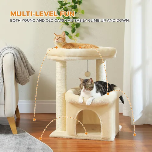 Miniatura 4 de PEQULTI Árbol para Gatos Torre de Gatos para Gatos Grandes con Postes de Rascar Cubiertos de Sisal y Reposo Extra Grande para Gatos