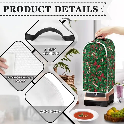 Miniatura 3 de Gomyblomy Cubierta antipolvo de Navidad para electrodomésticos de cocina, para batidoras de pie, máquinas de café de leche de soja, protectores