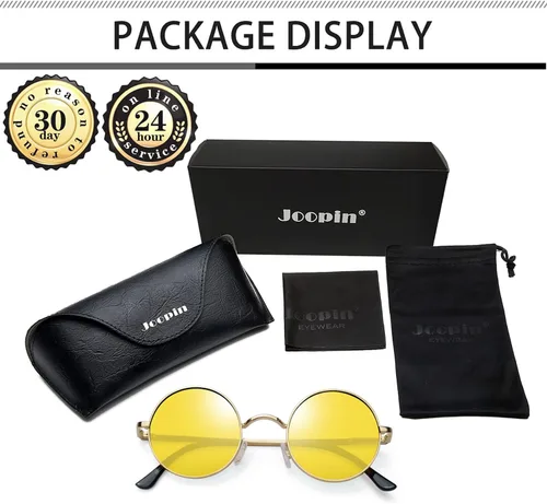 Miniatura 5 de Gafas de sol Joopin polarizadas estilo Lennon redondas gafas de sol estilo hippy redondas para mujer y hombre