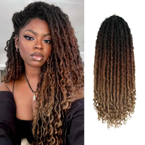 Miniatura 13 de 6 paquetes de cabello de ganchillo Goddess Locs, locs falsos rectos de 12 pulgadas para ganchillo, extensiones de cabello sintético suave rizado