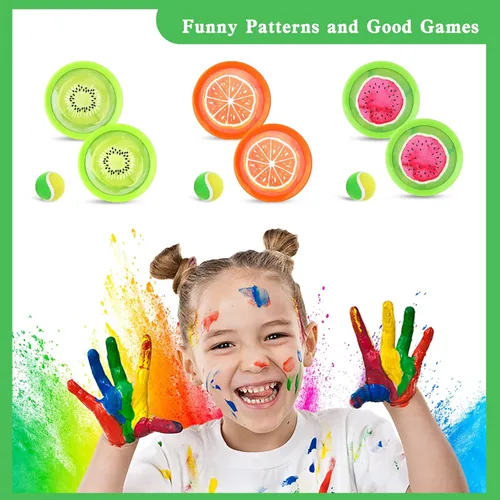 Miniatura 6 de Juego de pelota para lanzar y atrapar, juego de captura de diseño de frutas para niños y adultos, playa, patio, césped, al aire libre, interior, 6