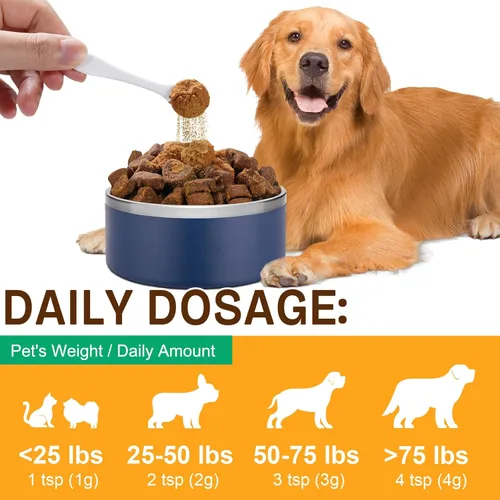 Miniatura 6 de Suplemento de hongos en polvo para perros y gatos, 11 complejos beneficiosos de hongos para apoyo inmunológico, protección celular, salud cardíaca