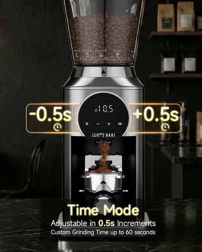 Miniatura 2 de Molinillo de café cónico con rebabas de acero inoxidable de 1.575 pulgadas, 34 ajustes de molienda y antiestático, molinillo eléctrico para expreso