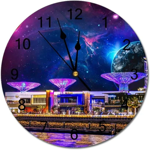 Miniatura 12 de Reloj de pared silencioso sin tictac de PVC, montañas del Tirol del Sur, Italia, senderismo, C, funciona con pilas, 10 pulgadas (9.8 in), reloj