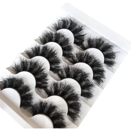Miniatura 6 de Pestañas postizas esponjosas 3D de visón sintético, pestañas postizas dramáticas de 0.866 pulgadas, paquete de pestañas postizas largas y gruesas, 5