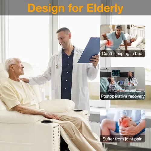 Miniatura 7 de Silla reclinable de elevación de gran potencia de triple motor para personas mayores con calor y masaje, sillas de elevación reclinables