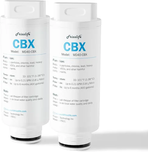 Frizzlife MD40-CBX - Filtro de agua eléctrico de repuesto para MD40, filtro de 2 piezas