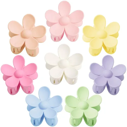 Miniatura 8 de Pinzas para el cabello de flores, 8 unidades, pinzas grandes para mujeres y niñas, cabello grueso y delgado, agarre fuerte, antideslizantes