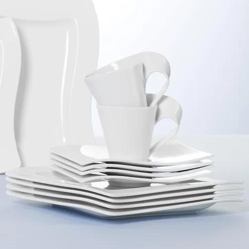 Miniatura 3 de Villeroy & Boch NewWave Collection - Plato para tazas de té, porcelana premium, fabricado en Alemania, apto para lavavajillas y microondas, 7 x 6