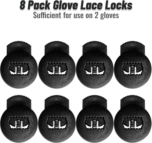 Miniatura 4 de Cerraduras para guantes, paquete de 8 cerraduras de encaje para guantes de béisbol, no requieren más nudos, ajuste universal para guantes de béisbol