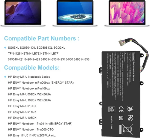 Miniatura 7 de Fancy Buying Nueva batería para portátil SE03XL para HP Pavilion 14-AL000 14-AL125TX 14-AL136TX 14-AL027TX 14-AL028TX 14-AL062NR 14-AV002LA