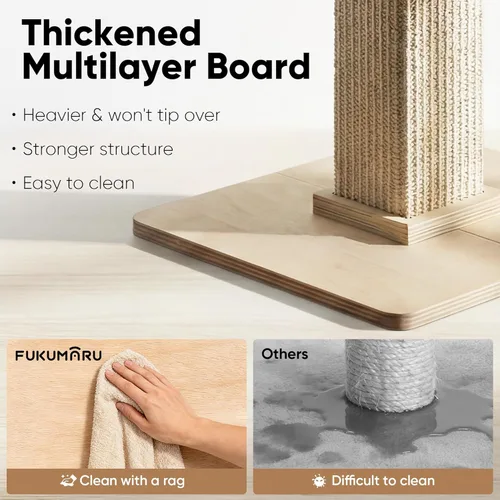Miniatura 3 de FUKUMARU Poste rascador para gatos, estilo moderno, postes altos para rascar con percha para gatos y adultos, torre rascador grande para gatos