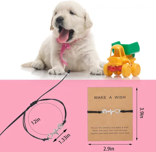 Miniatura 24 de PLwelth Pulseras de perro de cachorro para mujeres y hombres, regalos conmemorativos para amantes de las mascotas, regalos de amistad para ella, sus