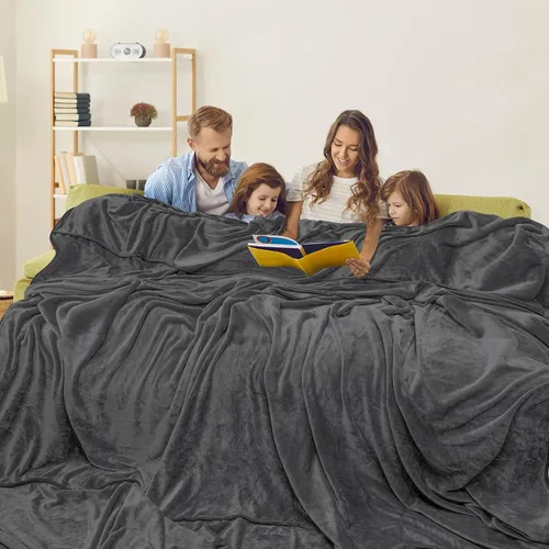 Miniatura 12 de LaSyL Manta de forro polar para sofá de 50"x60" color azul oscuro - 300GSM Manta suave, acogedora y de felpa de franela - Manta ligera