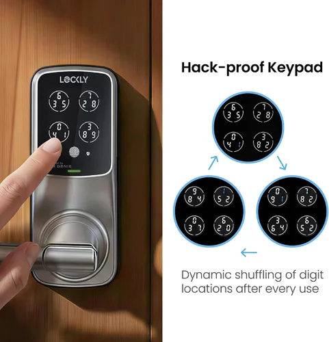 Miniatura 3 de Lockly Secure Pro Smart Lock Wi-Fi, Cerradura de puerta con teclado digital de entrada sin llave, Sensor biométrico de huellas dactilares 3D
