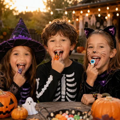 Miniatura 7 de Fruidles 12 anillos de dulces de Halloween, caramelos duros, envueltos individualmente (paquete de 12)