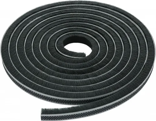 Miniatura 7 de Brixwell Burlete de flecos para puerta de tienda, altura de flecos de 0.250", rollo de 100', acabado negro - Tira de sellado para control
