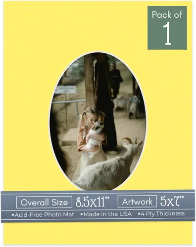 Miniatura 56 de CountryArtHouse Fresh Linen - Marco de fotos ovalado de 8.5 x 11 pulgadas, sin ácidos, con núcleo blanco, corte biselado para fotos de 5 x 7 Lona