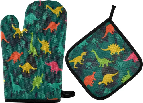 Miniatura 44 de ZZXXB Spring Bird - Guantes de cocina dobles con diseño floral de mariposa, resistentes al calor, antideslizantes, extra largos de 7 x 35 pulgadas