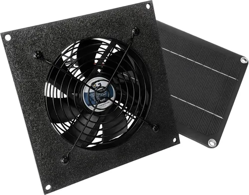 coolerguys Pequeño kit de ventilador impermeable alimentado por energía solar para gallineros, invernaderos, casas de perros, cobertizos y otros