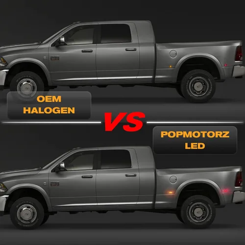 Miniatura 3 de POPMOTORZ 4 piezas de luz LED de marcador lateral de guardabarros compatible con lámpara de cama trasera para Dodge RAM 1500 2500 3500 2010-2017