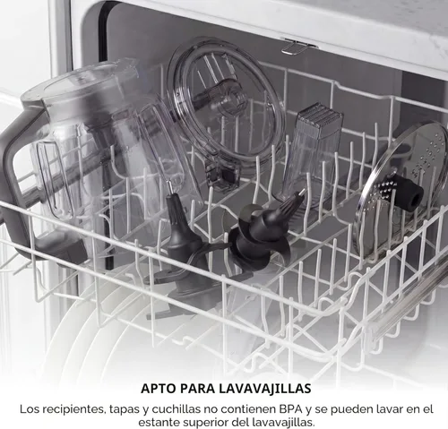 Miniatura 10 de Ninja procesador de alimentos, Professional Plus, 1000 vatios de potencia pico, 4 funciones para picar, cortar, purés y masa con recipiente
