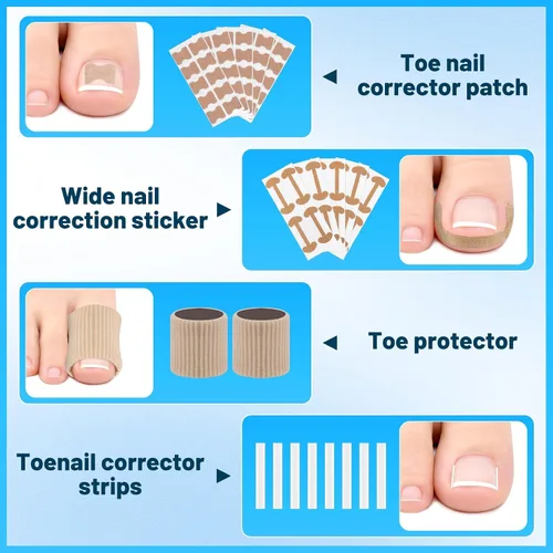 Miniatura 4 de SelfTek Kit de uñas encarnadas – Kit profesional de corrector de uñas encarnadas con tiras transpirables y parches curvos, lima sin dolor