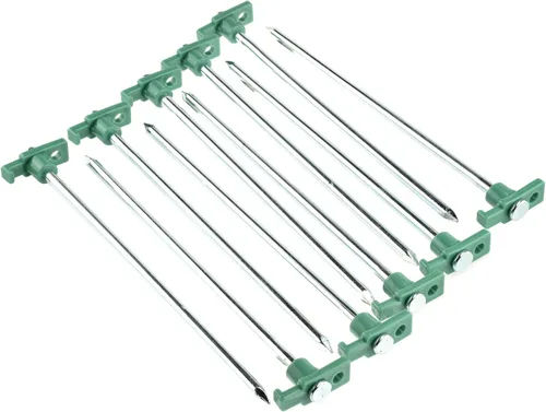 SE Juego de estacas de metal resistente para tienda de campaña, paquete de 10, clavijas de acero galvanizado de 10.5 pulgadas para anclaje seguro en