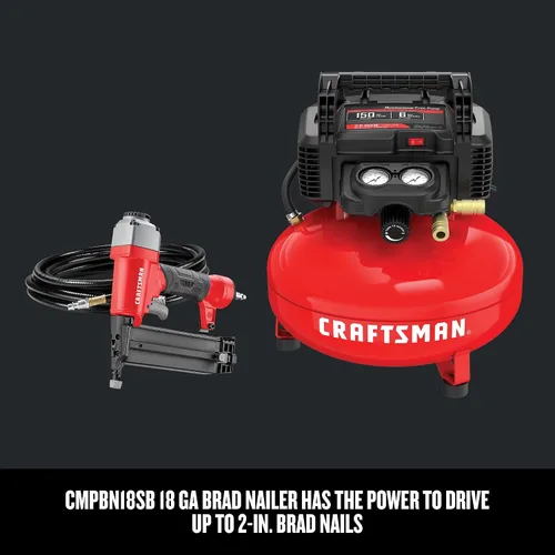 Miniatura 5 de CRAFTSMAN Kit combinado de clavadora Brad y compresor de aire con manguera (CMEC1KIT18)