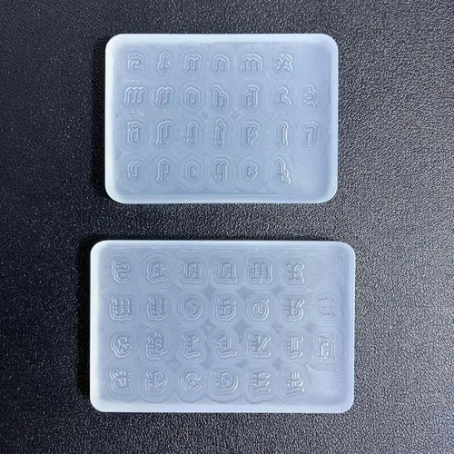 Miniatura 6 de Molde de silicona de resina gótica, colgante de letra inglesa, molde de resina gótica para hacer joyas, llavero de letras epoxi artesanal