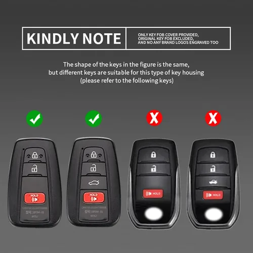 Miniatura 2 de Funda para llavero Toyota con llavero, carcasa de metal suave TPU de protección completa para Toyota 2016-2023 RAV4 Highlander Camry Corolla Avalon