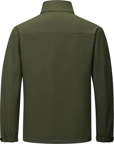 Miniatura 2 de TACVASEN Chaqueta ligera Softshell para hombre, con forro polar, rompevientos, impermeable, para senderismo táctico