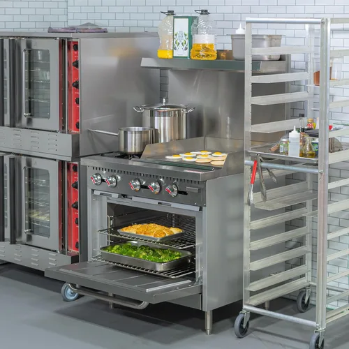 Miniatura 4 de Kratos Estufa de Gas Comercial de 36" de Ancho con Plancha de 24", 2 Quemadores y Horno de Tamaño Completo, Estufa de Acero Inoxidable