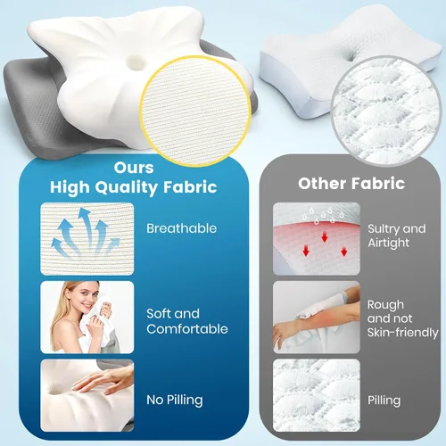 Miniatura 2 de Almohada cervical para cuello y hombro, almohada de espuma viscoelástica de contorno, almohada ergonómica de apoyo para el cuello para espalda
