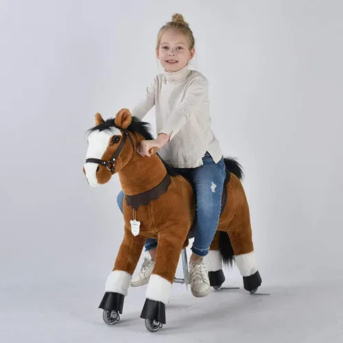 Miniatura 7 de Pony de acción UFREE, paseo en juguete, caballo móvil mecánico, diversión para niños de 3 a 9 años, altura de 36 pulgadas, M