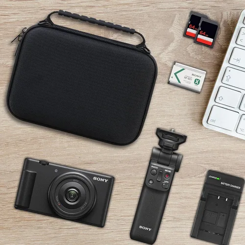 Miniatura 7 de Funda rígida de viaje para cámara digital Sony ZV-1F / ZV-1 / ZV-1 II, funda protectora para kit de accesorios Vlogger, trípode y micrófono