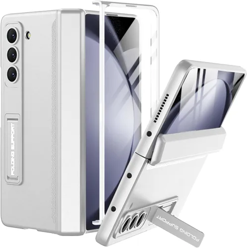Miniatura 16 de Miimall Funda compatible con Samsung Galaxy Z Fold 5, [bisagra magnética de protección completa] [protector de pantalla integrado]