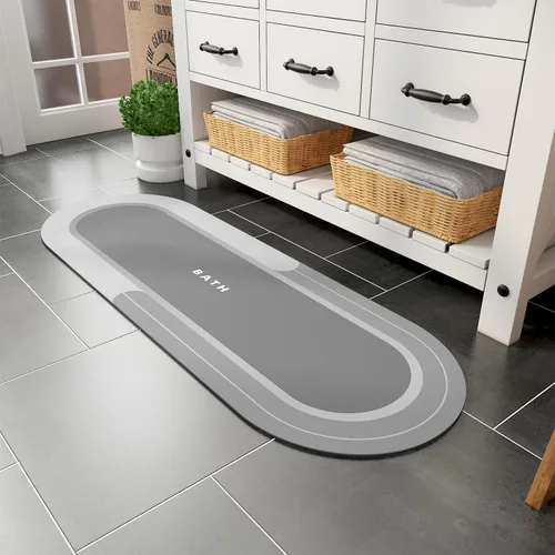 Miniatura 14 de MontVoo Alfombra de baño antideslizante, de secado rápido, resistente a las manchas para el suelo del baño, alfombra de ducha de fácil cuidado