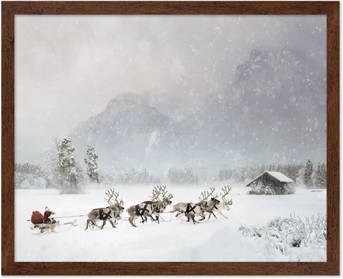 Miniatura 11 de Poster Master Póster Vintage de Vacaciones - Impresión Retro de Navidad - Regalo para Artista, Amigo - Papá Noel en Trineo de Renos, Invierno, Nieve