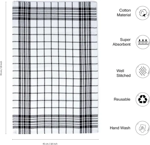 Miniatura 3 de Encasa XO Juegos de Toallas de Cocina y Paños de Cocina Toalla de Mano de Algodón Multiusos, Altamente Absorbente para Limpieza y Reutilizable