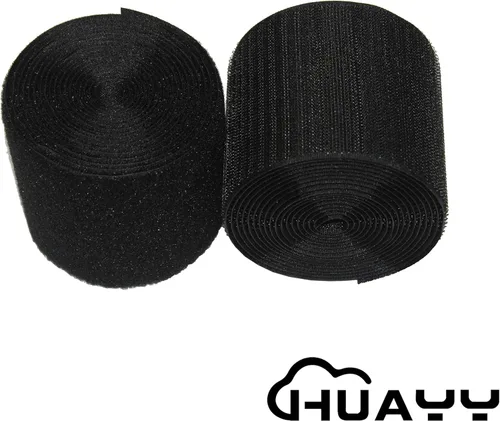 Miniatura 3 de HUAYY Coser en estilo de gancho y bucle, tela de tiras de nailon no adhesivas, 3 pulgadas de ancho 3 yardas de largo, negro (3 pulgadas x 3 yardas)