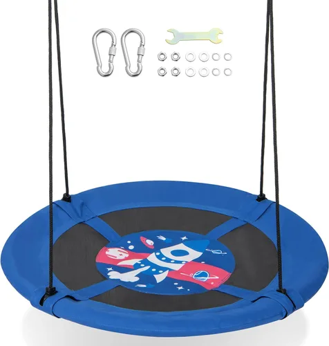 Miniatura 11 de Costzon - Platillo volador de 40 pulgadas, columpio seguro y resistente para niños de fácil montaje, cuerdas ajustables, ideal para el parque de Rosa