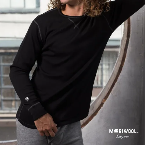 Miniatura 6 de MERIWOOL Camisa térmica de capa base para hombre 100 lana merina pesada 1411oz para hombre