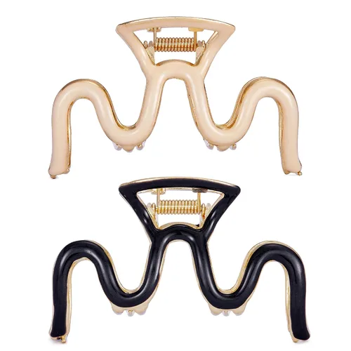 Miniatura 11 de Pinzas para el Cabello con Diamantes de Imitación, Textention Pinzas de Garra con Perlas de 3.4 Pulgadas para Cabello Grueso, Sujetadores