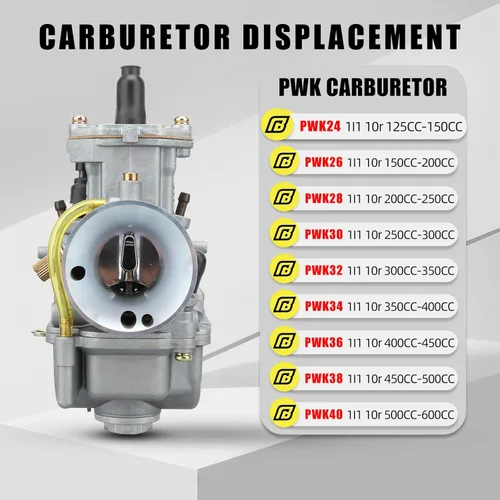 Miniatura 5 de Carburador NIBBI PWK de 24 mm, carburador para motocicletas, compatible con ATV de 125 CC y 150 CC, go kart, moto de cross, pit bike, scooters SSR