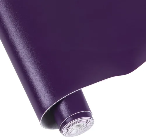 Miniatura 6 de Hojas de cuero sintético para manualidades, un rollo de superficie lisa, hojas de tela de cuero de 12 x 53 pulgadas (11.8 in x 53.1 in) pulgadas