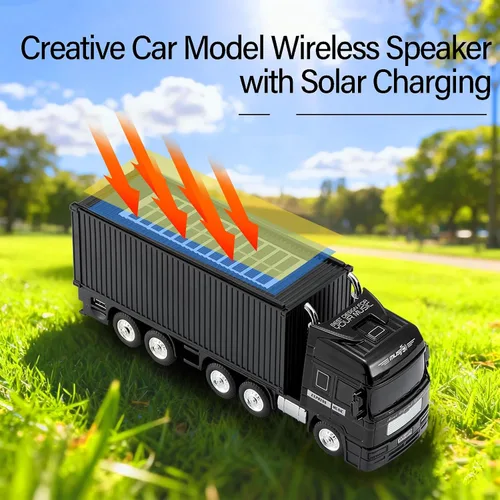 Miniatura 6 de Altavoz Bluetooth de camión retro alimentado por energía solar, altavoz inalámbrico portátil para automóvil, estéreo HD, emparejamiento TWS, radio