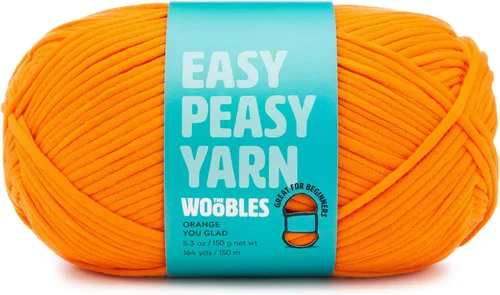 Miniatura 18 de Woobles Easy Peasy Hilo para Principiantes - Hilo de Ganchillo y Tejer - Mediano #4 Worsted - Mezcla de Algodón-Nailon Vamos a Ketchup Pronto